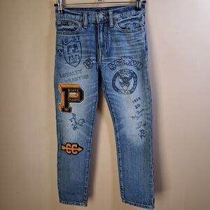 Polo Ralph Lauren Boy's Sullivan Slim Jeans W/Graffiti & Patches; Size 8